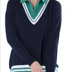 Jofit oversized heritage v neck golf tennis sweater M